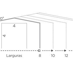 schematic drawing of a delta with wall height of 4m with span sizes and gate sizes