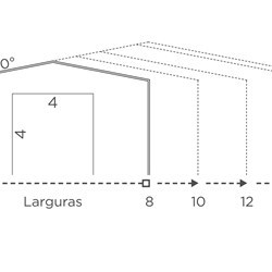 schematic drawing of a delta with wall height of 5m with span sizes and gate sizes