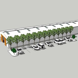 this 1000m2 Delta houses the stock of a building materials shop, because it is modular, the building can always be extended.