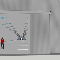vista interior de um omega 18 , devido ao design modular ele é ilimitado extensível, aqui o comprimento é de 200m !