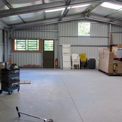 inside view of the barn, ventilation grid still needs to be installed